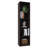 Slim 5 Shelves Narrow Bookcase With Open Shelves, Stained Walnut