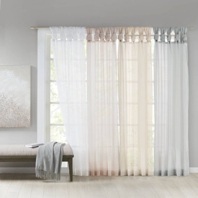 Baisden Lester Polyester Twisted Tab Sheer Curtain Panels