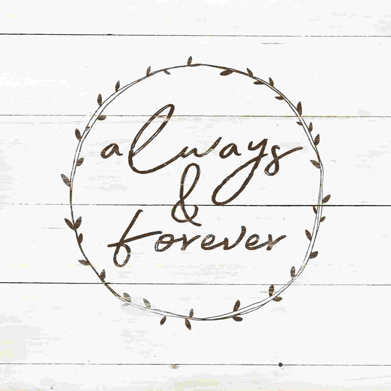 «Always Forever Wreath», art textuel sur toile tendue, H 12 po x l 12 po