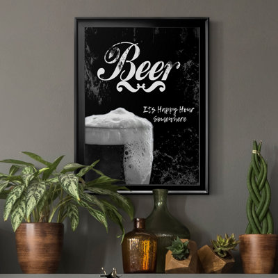 Bière - art textuel sur toile encadré