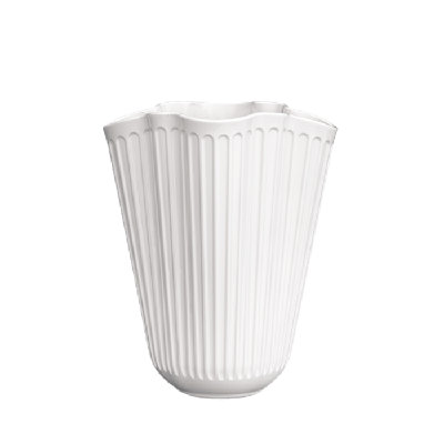 Vase déplié, blanc, H: 8,7 po
