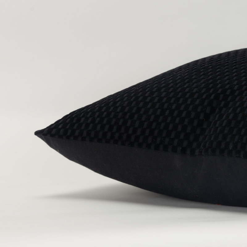 Zoya Textured Cotton Throw Pillow, Black