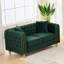 Canapé moderne, causeuse en velours vert de 63 pouces Chesterfield