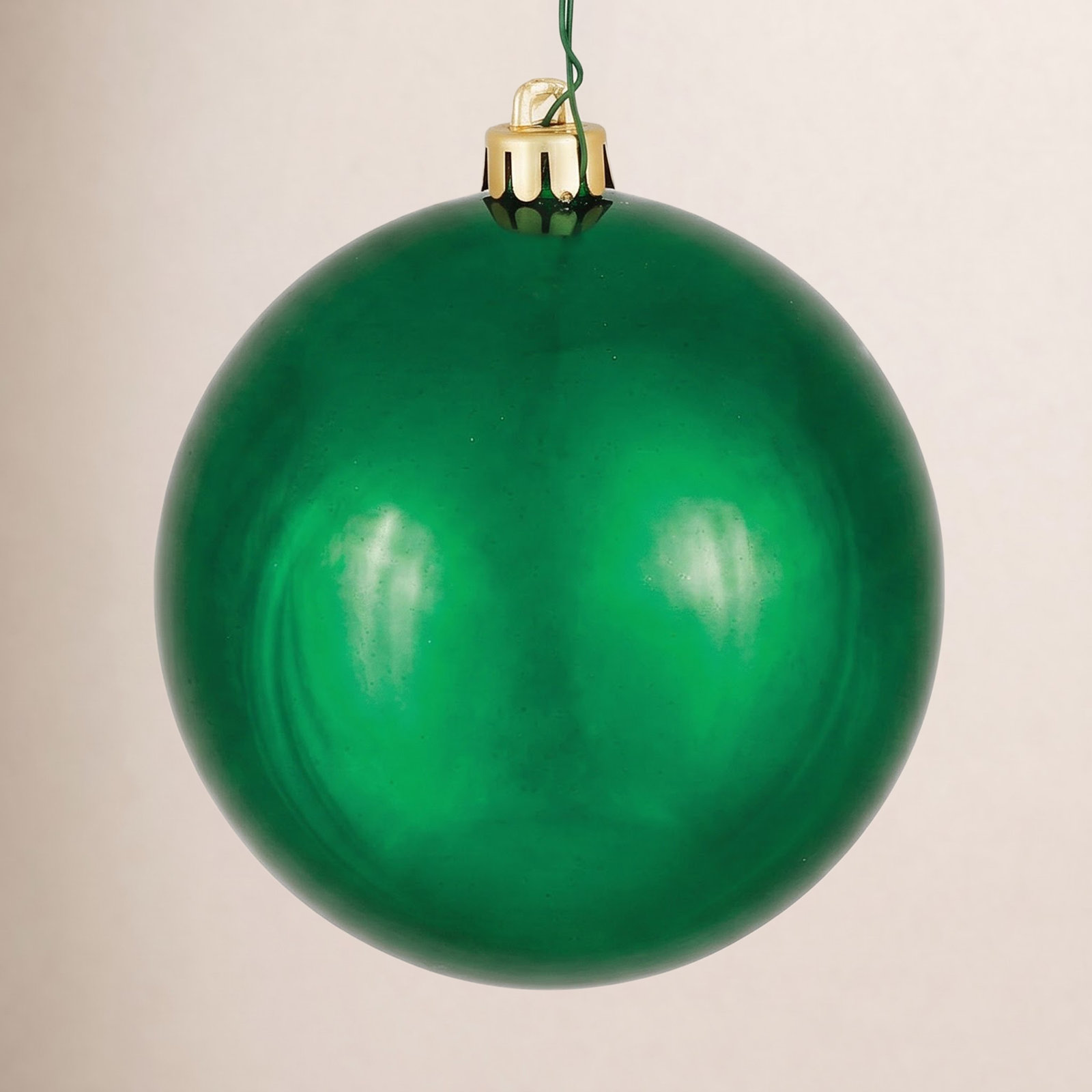 6" Shatterproof Bauble, 6" H x 6" W x 6" D, Emerald, Set Of 4