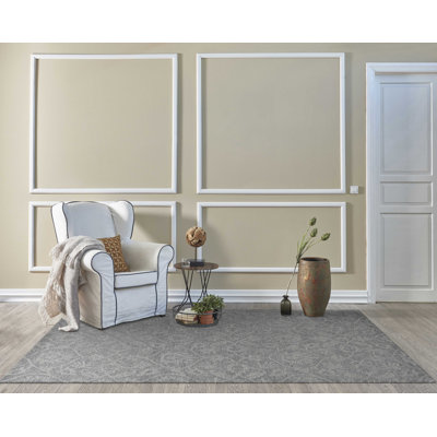 Tapis en laine gris