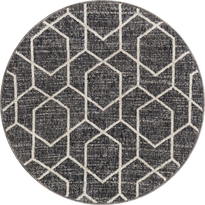 Abstract Indoor Rug, Round 3'3"