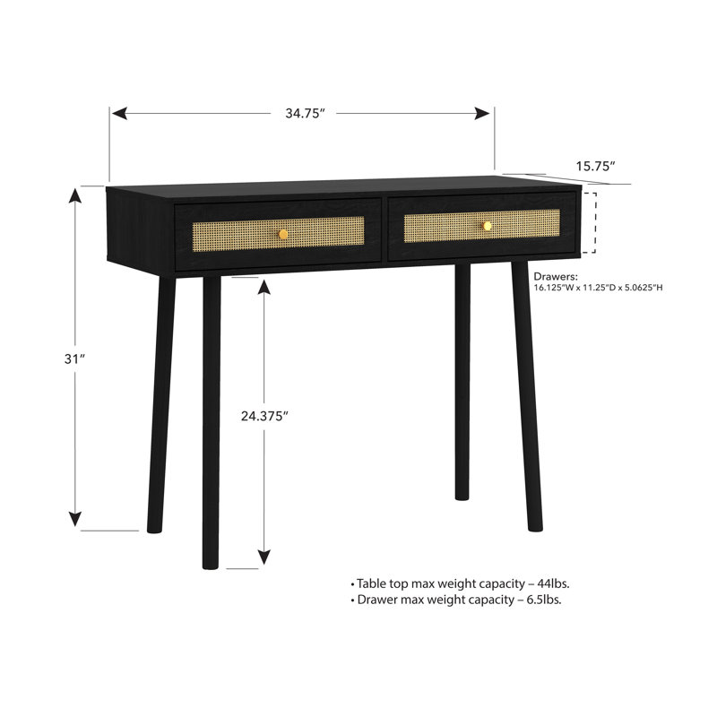 Bay Isle Home Coda 2 Drawer Table & Reviews | Wayfair