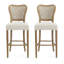2 pièces tabourets de bar rembourrés en tissu
