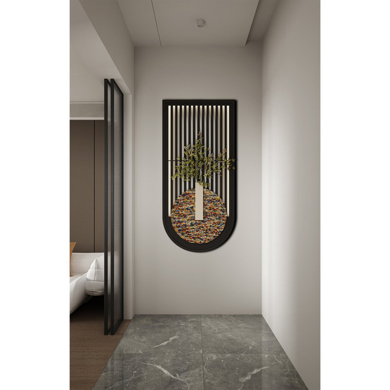 Art mural en fer Dopamine - décor minimaliste de vestibule, H 33,46 po x l 15,75 po x P 1,97 po