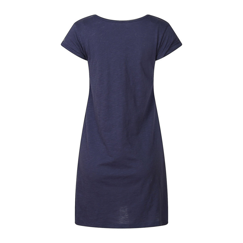 Peignoir 100% coton fille / femme + peignoir au-dessus du genou, L, Bleu marine