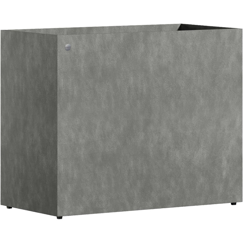 Semplito Rectangular Planter – Fiberglass Indoor/Outdoor and Weather-Resistant Large Planter, Gray Stone