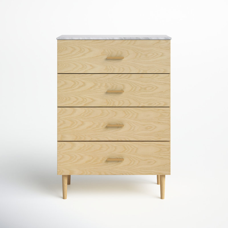 Dondi 4 Drawer 36" W Chest, Natural Walnut