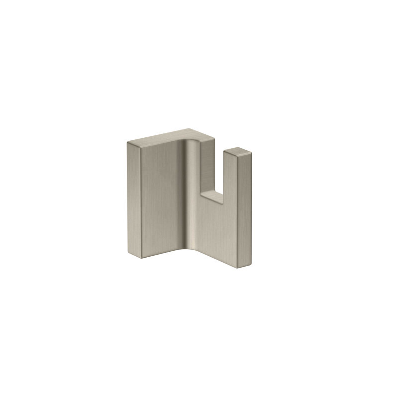 Universal Rectangular Single Robe Hook, Brushed Nickel