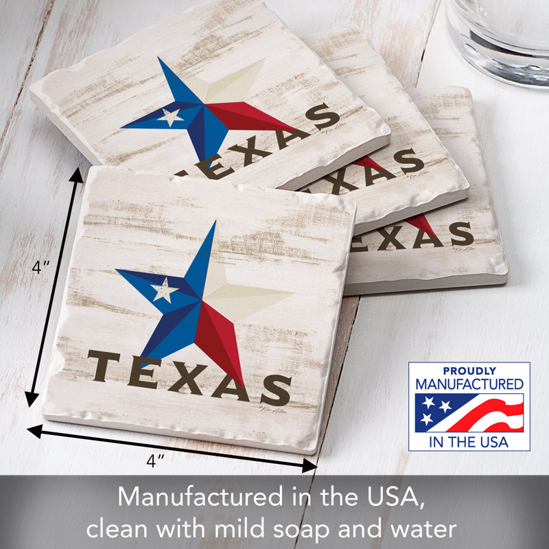 Ensemble de sous-verres au fini carreauté August Grove® Texas Star