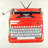 Red Typewriter Machine Print | Framed Matted Home Decor