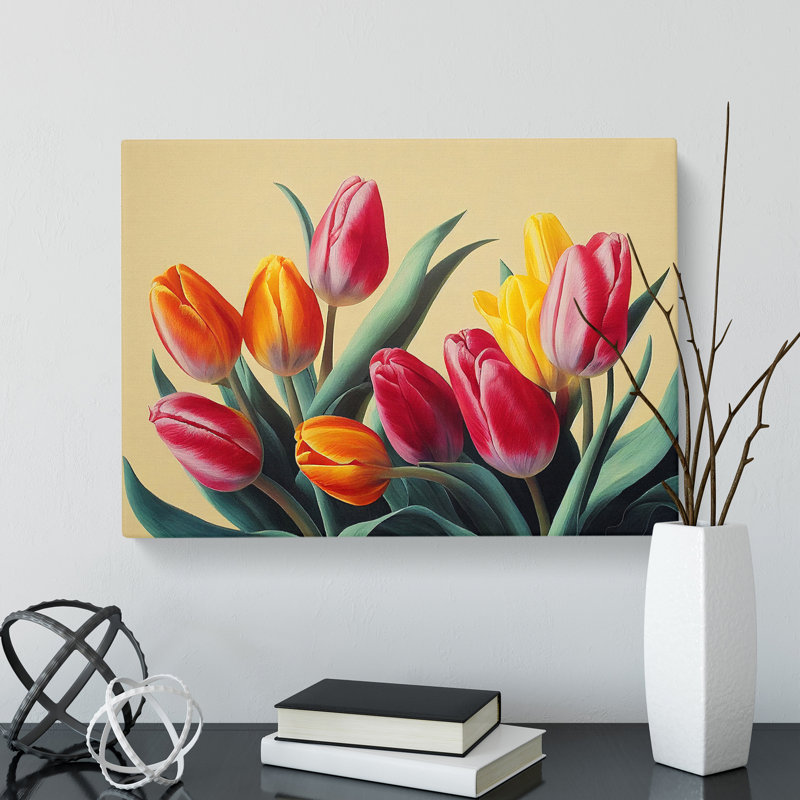 Enviable Tulip Flowers - Wrapped Canvas Print