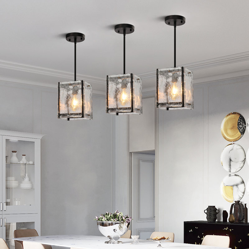 Kanode 1 - Light Dimmable Rectangular Glass Pendant, Dark Brown