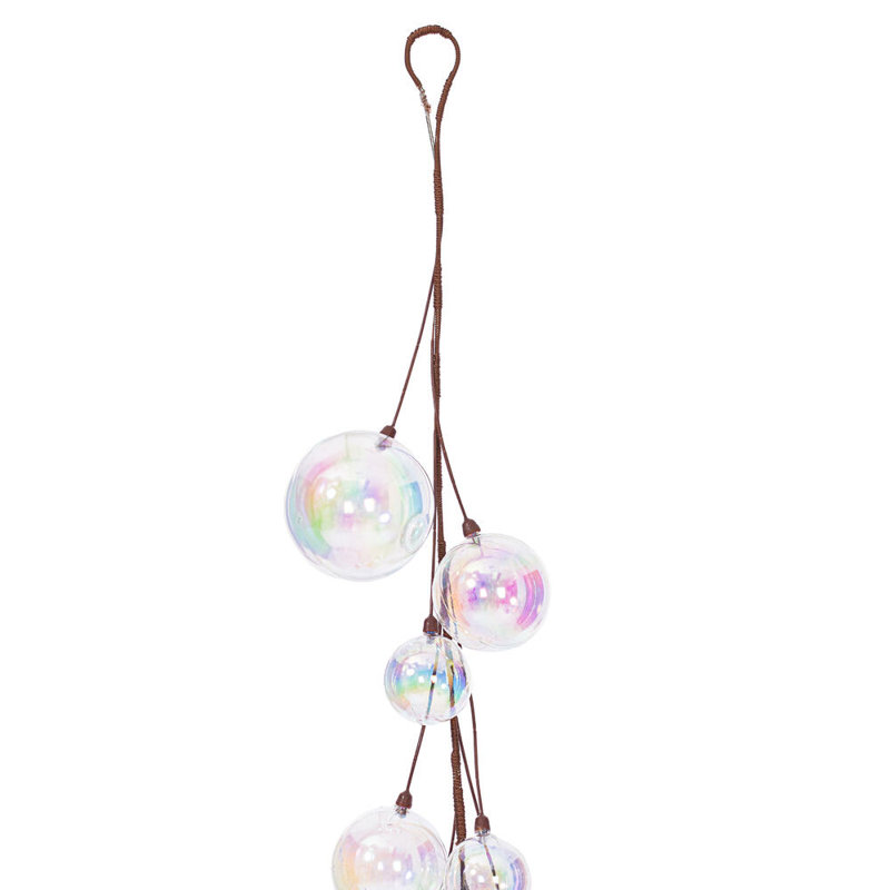10' Clear Iridescent Branch Ball Wire Garland