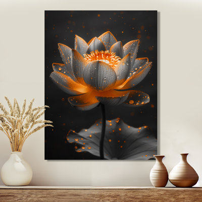 Or blanc rétro élégant Lotus Photo II - art mural Lotus