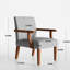 Fauteuil en tissu avec table d'appoint en bois Cozy Hauteur gris