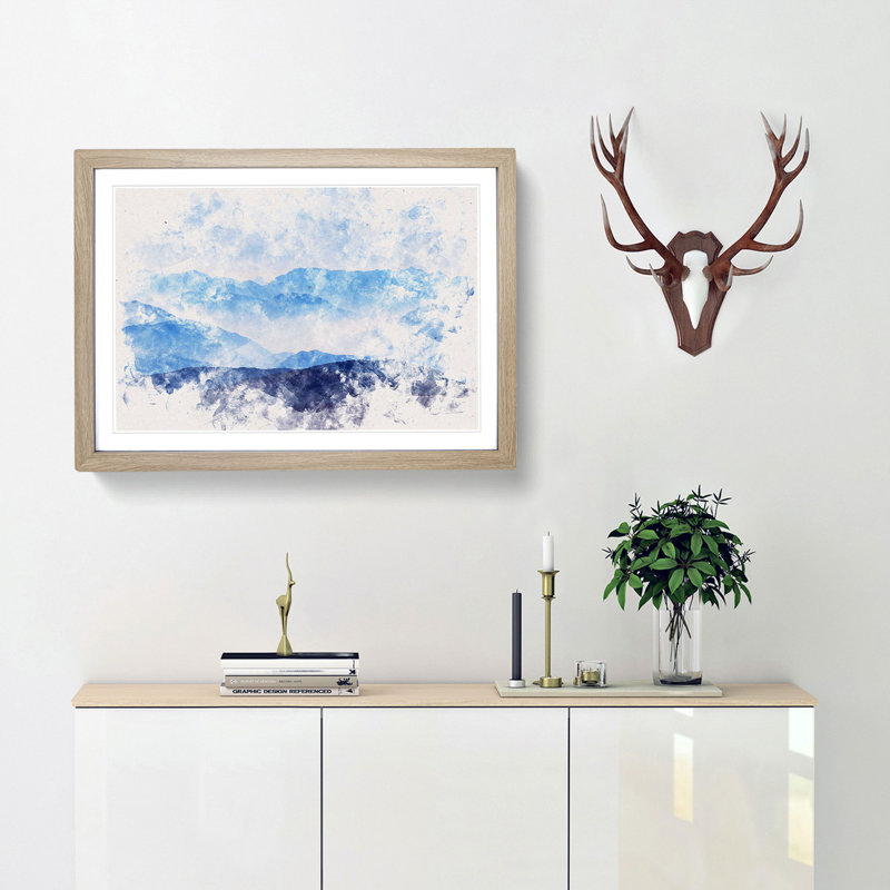 Mountain Sky - Framed Print, 62cm H x 87cm W x 2cm D, Oak Framed