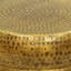 Table de bout ronde cylindrique 16 po Zareen | Texture gaufrée martelée artisanale | Finition laiton doré antique