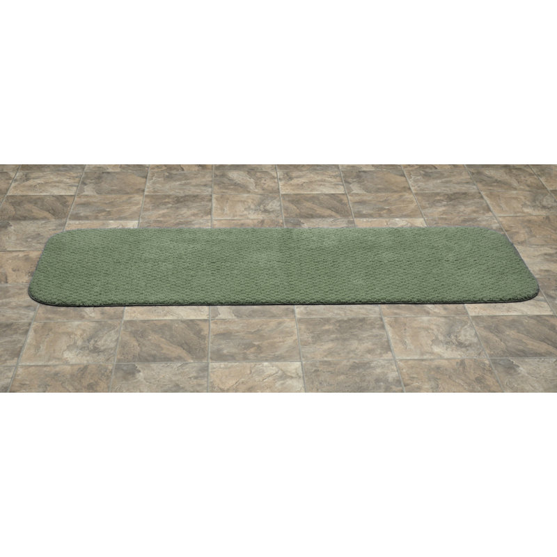 Juliahna Nylon Bath Rug with Non-Slip Backing, Runner 22" x 60", Deep Fern