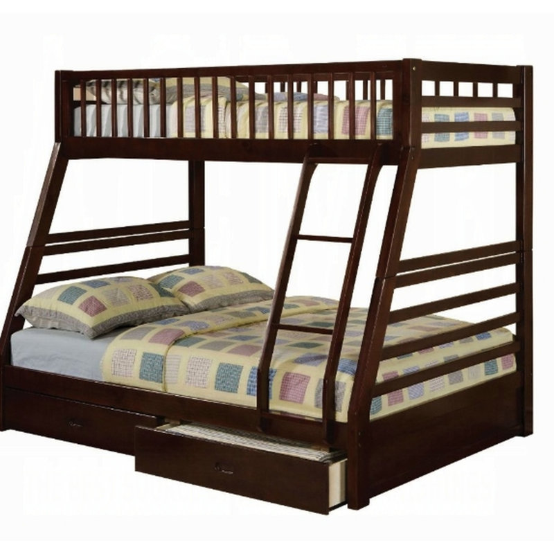 Lit superposé simple en bois avec 2 tiroirs et capacité de poids de 20 lb