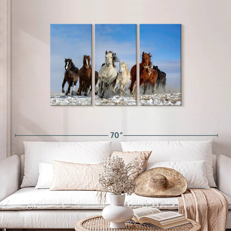 Brampt, chevaux de Mongolie, H 28 po x l 45 po