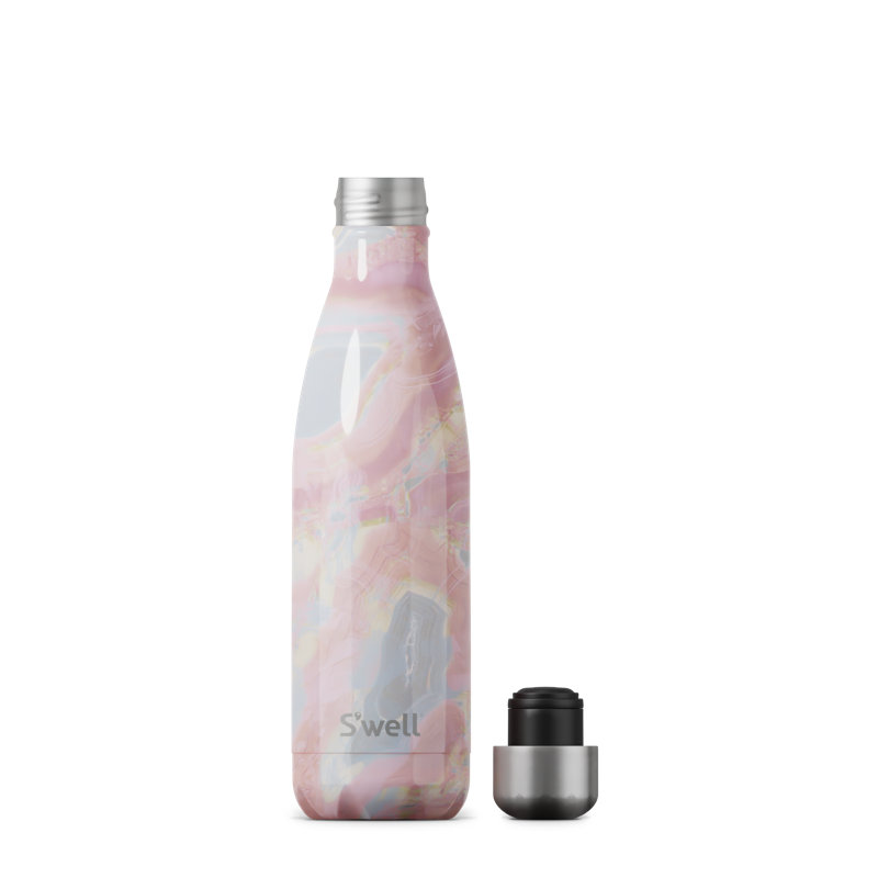 S'well Stainless Steel Water Bottle - 17 Fl Oz - Triple-Layered Vacuum-Insulated Containers, Geode Rose, 25.oz