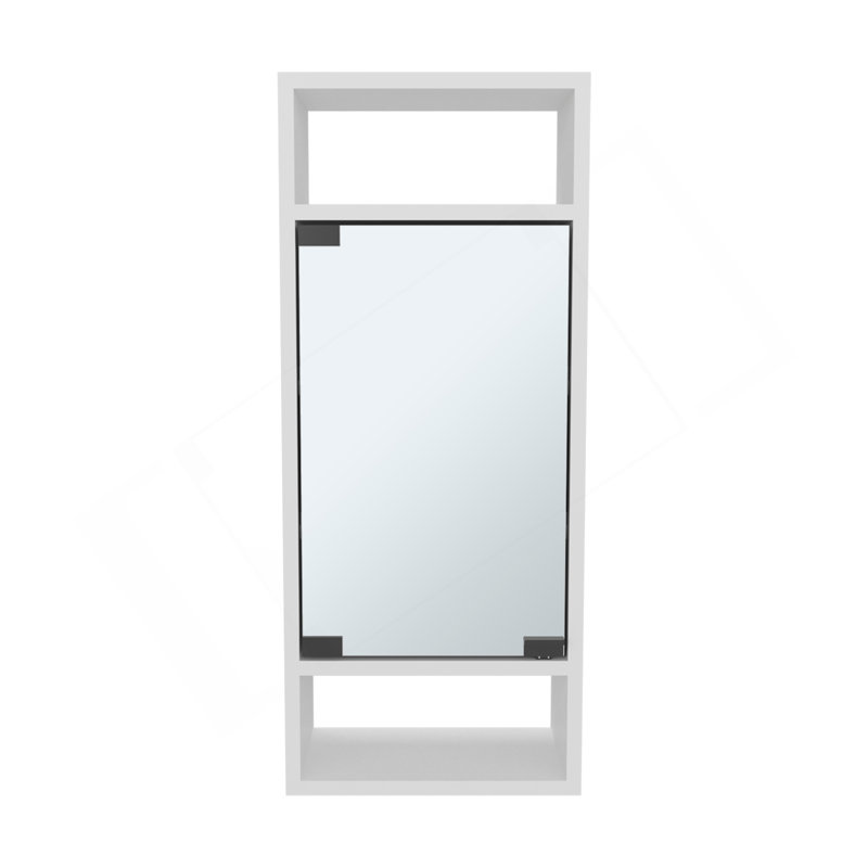 Armoire à pharmacie murale à miroir avec une porte et des tablettes de rangement intérieures Uros, blanc