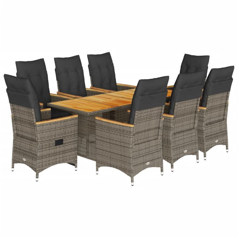 Garden Dining Set, Black/Gray