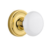 White Porcelain Interior Mortise Door Knob with Classic Rosette