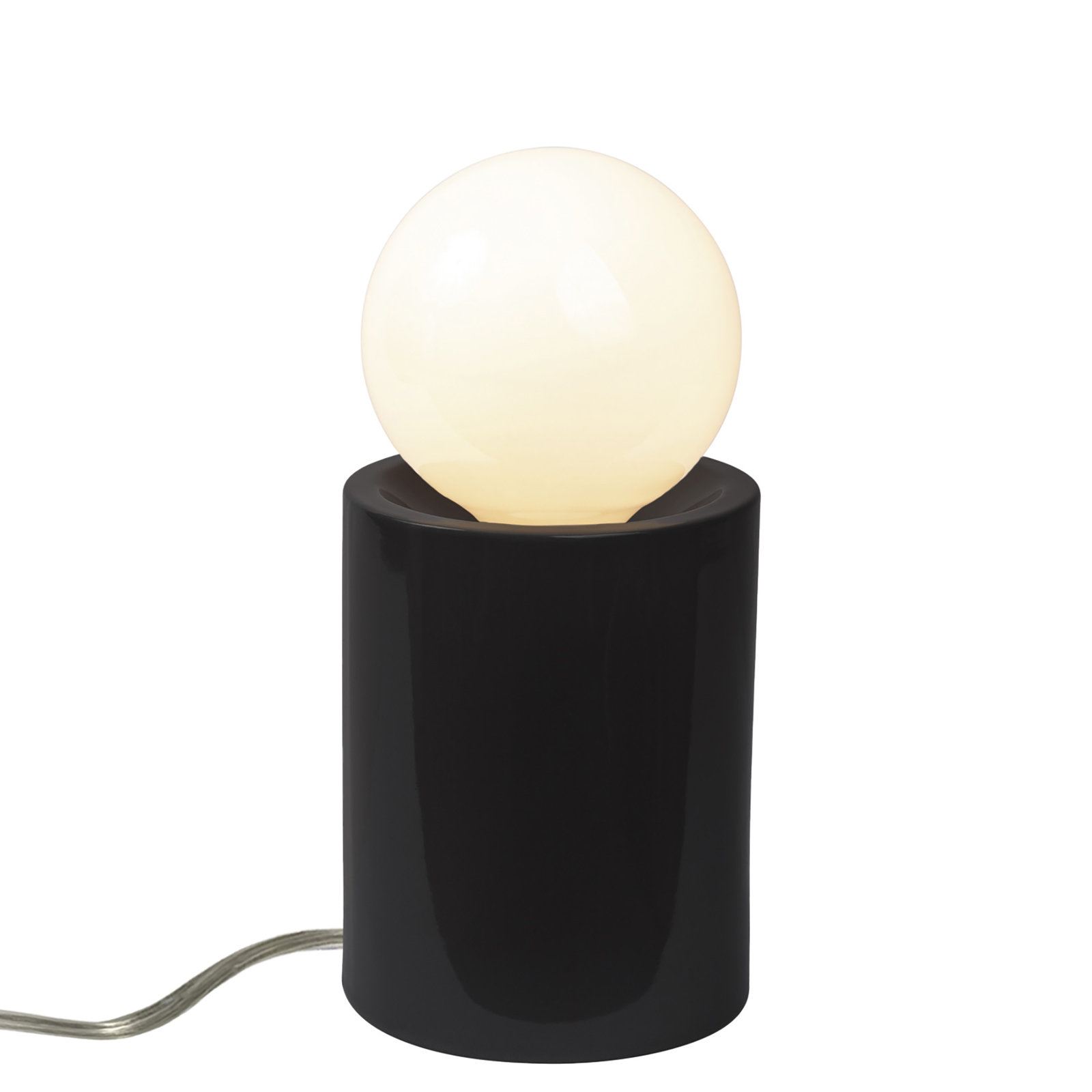 Rachid Ceramic Torchiere Lamp, 11.5" H x 5.5" W x 5.5" D, Gloss Black