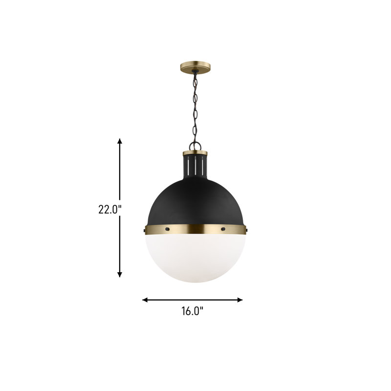 Hanks 1 - Light Pendant, Midnight Black, No , 22" H x 16" W x 16" D