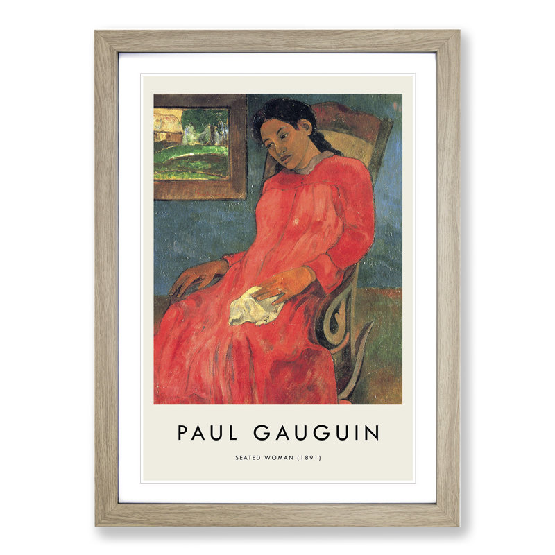 Seated Woman Vol.1 by Paul Gauguin - Picture Frame Graphic Art, 65cm H x 48cm W x 2cm D
