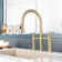 KPAIDA Bridge Kitchen Faucet with Pull Down Sprayer, 3 Hole 8 Inch Kitchen Sink Faucet
