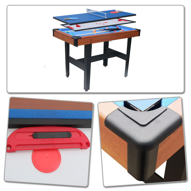 Modern and easy to use multifunctional game table with billiard table and table tennis, hockey table with metal legs for home, lounge, recreation room