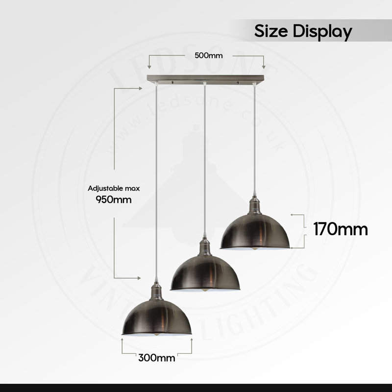 Galvin 3 - Light Black Kitchen Island Pendant