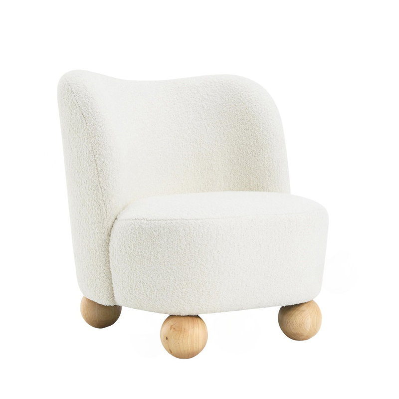 Chaise d'appoint 1Pc, Blanc, Naturel