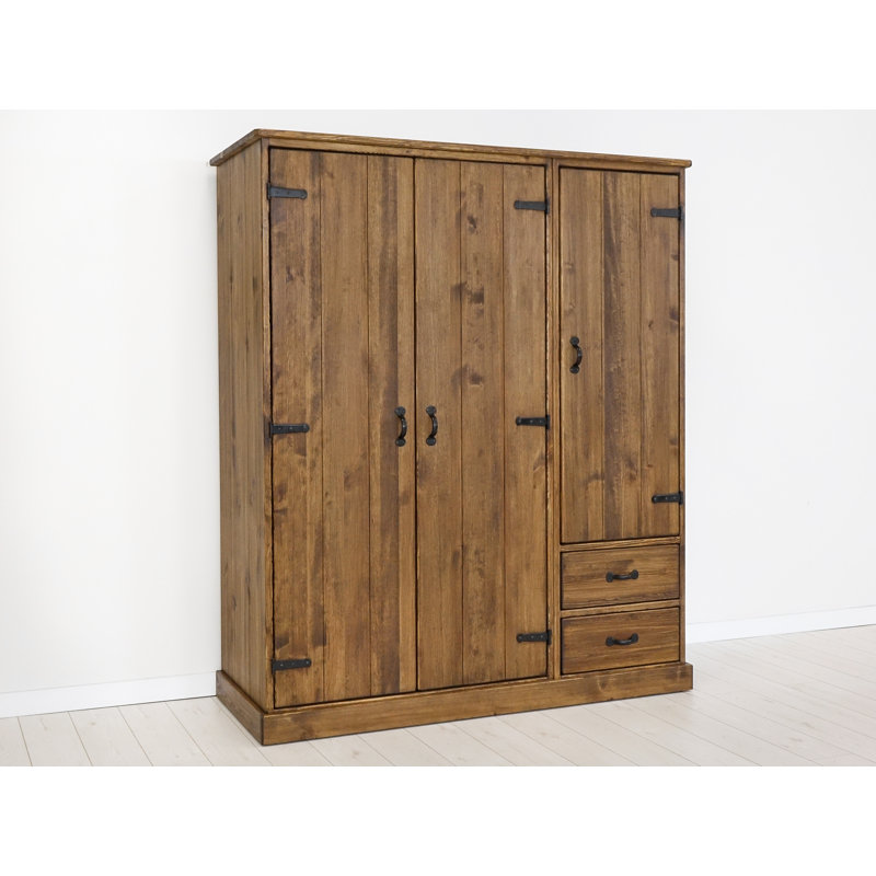 Dollard 3 Door Solid Wood Wardrobe, 190cm H x 158cm W x 60cm D