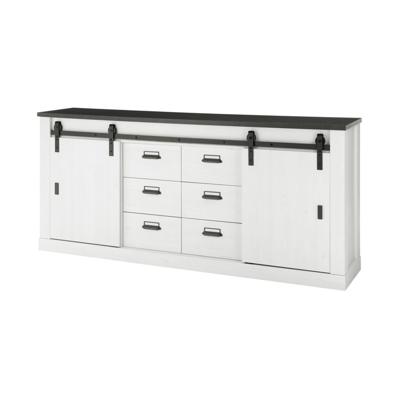 Jackeline 201cm Sideboard, White/Anthracite