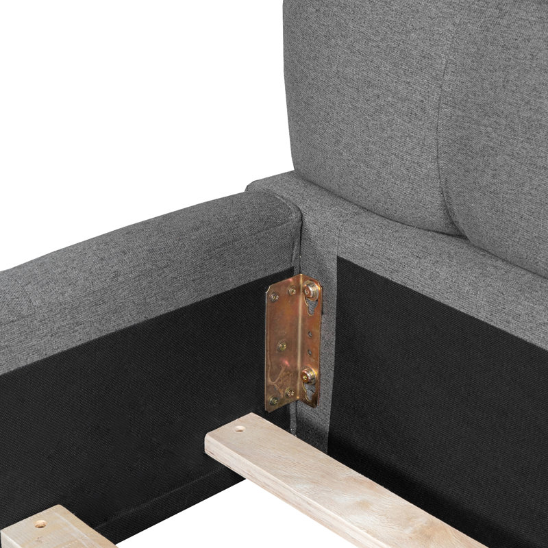 Lit plateforme tapissier Marcene, Gris