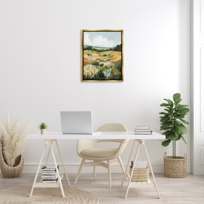 «Vast Meadow Landscape Floater Frame» par Victoria Barnes sur toile