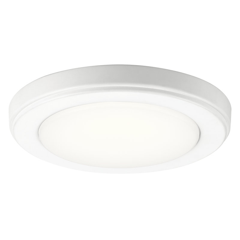 Plafonnier encastré simple à 1 lumière DEL Pamelia, H 1 po x l 7 po x P 7 po, 3000 K, Blanc