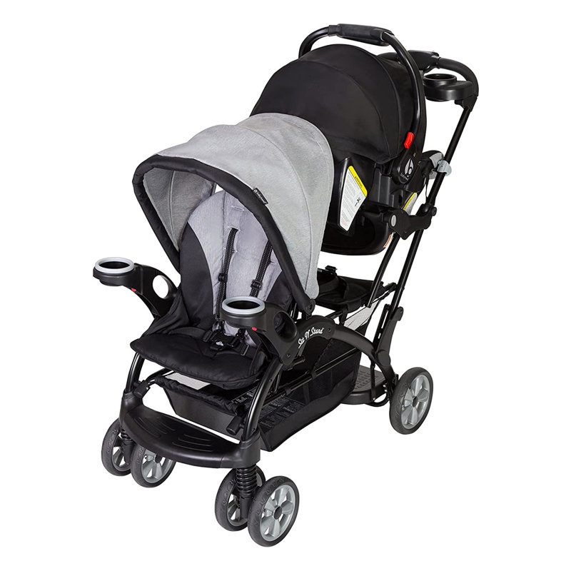 Morning Mist Double Tandem Stand-on Steel Stroller