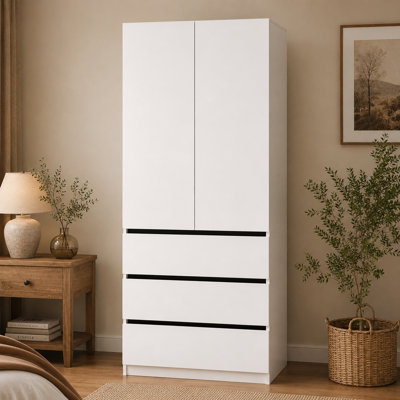 2-Doors Armoire Wardrobe Closet with Drawers