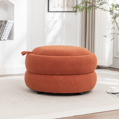 Upholstered Round Storage Ottoman