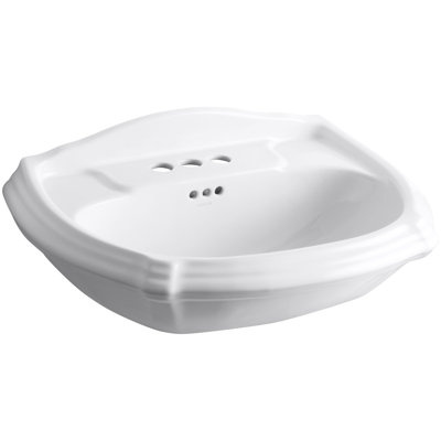 Portrait Vitreous China U-Shaped Pedestal Bathroom Sink
