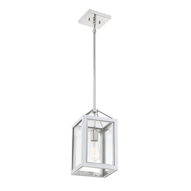 Luminaire suspendu rectangulaire 1 lumière Kentin, Blanc